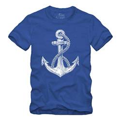 Anker - II T-Shirt S - XXXXL Viele Farben Kapitän Nautical Sailor Segeln Seemann Meer Seefahrt Old School Anchor (XL, Blau) von gestofft