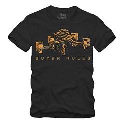 Boxer Rules - Motor Golddruck T-Shirt S-XXL Motorsport R100 Geschenke für Motorradfahrer Biker (S, Schwarz) von gestofft