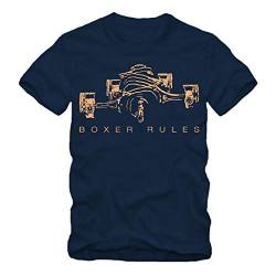 Boxer Rules - Motor Golddruck T-Shirt S-XXL Motorsport R100 Geschenke für Motorradfahrer Biker (XL, Navy) von gestofft