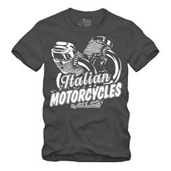 Italian Motorcycles Legend - grau T-Shirt Moto Motor Guzzi Cafe Racer Scrambler V11 V7 V9 V6 Italy (L) von gestofft