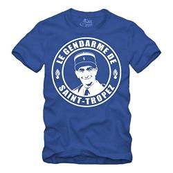 Le Gendarme de Saint Tropez - T-Shirt Louis de Funes Balduin (Blau, M) von gestofft