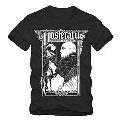 Nosferatu - T-Shirt, Phantom der Nacht,Klaus Vampire Kult Retro Dracula (M, Schwarz) von gestofft