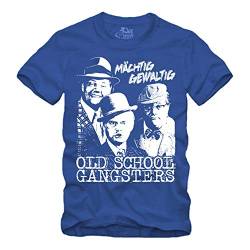 Old School Gangsters - T-Shirt Olsenbande Mächtig Gewaltig DDR (Blau, XL) von gestofft