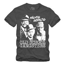 Old School Gangsters - T-Shirt Olsenbande Mächtig Gewaltig DDR (Grau, L) von gestofft