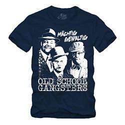 Old School Gangsters - T-Shirt Olsenbande Mächtig Gewaltig DDR (Navy, XXXL) von gestofft