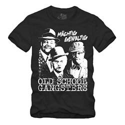 Old School Gangsters - T-Shirt Olsenbande Mächtig Gewaltig DDR (Schwarz, M) von gestofft