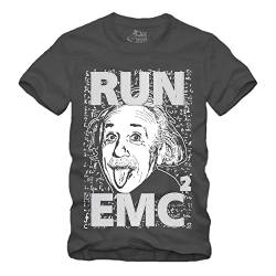 Run EMC ² - Albert Einstein T-Shirt S-XXXXL E=mc² Physik Nobelpreis Mathematik Sheldon Genie Wissenschaft (L, grau) von gestofft