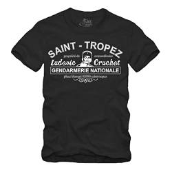 Saint Tropez Gendarmerie Nationale T-Shirt Louis de Funes Balduin Saint Tropez Fantomas (XL, Schwarz) von gestofft
