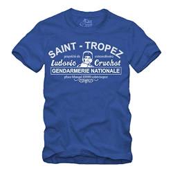 Saint Tropez Gendarmerie Nationale T-Shirt Louis de Funes Balduin Saint Tropez Fantomas (XXL, Blau) von gestofft