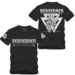 Viking - Berserker Special Forces - T-Shirt S-XXXXL Wikinger Ragnar Odin Wotan Vikings Valhalla Walhalla (Schwarz, XXXL) von gestofft