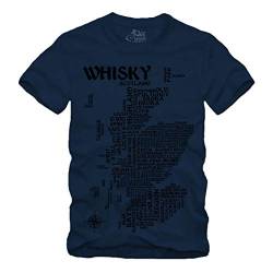 Whisky Map - Schwarz T-Shirt Scotch Islay Whiskey Single Malt Landkarte (XXL, Navy) von gestofft