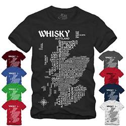 Whisky Map - T-Shirt Scotch Islay Whiskey Single Malt Landkarte (Schwarz, M) von gestofft