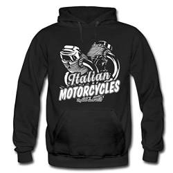 gestofft Italian Motorcycles Legend - Hoodie/Pullover Geschenke für Motorradfahrer Biker Moto Motor Guzzi Cafe Racer Scrambler V11 V7 V9 V6 Italy (L) von gestofft