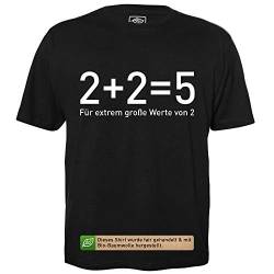 2 + 2 = 5 - Herren T-Shirt für Geeks mit Spruch Motiv aus Bio-Baumwolle Kurzarm Rundhals Ausschnitt, Größe L von getDigital