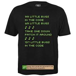 99 Little Bugs - Herren T-Shirt für Geeks mit Spruch Motiv aus Bio-Baumwolle Kurzarm Rundhals Ausschnitt, Größe 3XL von getDigital