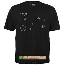 Asteroids - Herren T-Shirt für Geeks mit Spruch Motiv aus Bio-Baumwolle Kurzarm Rundhals Ausschnitt, Größe XXL von getDigital