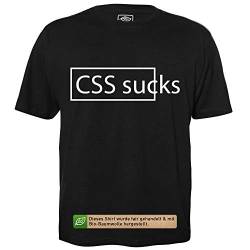 CSS Sucks v2 - Herren T-Shirt für Geeks mit Spruch Motiv aus Bio-Baumwolle Kurzarm Rundhals Ausschnitt, Größe XL von getDigital
