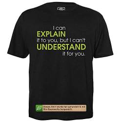 Explain vs Understand - Herren T-Shirt für Geeks mit Spruch Motiv aus Bio-Baumwolle Kurzarm Rundhals Ausschnitt, Größe L von getDigital