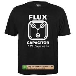 Fluxkompensator - Herren T-Shirt für Geeks mit Spruch Motiv aus Bio-Baumwolle Kurzarm Rundhals Ausschnitt, Größe M von getDigital
