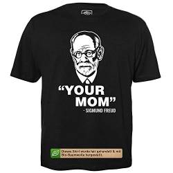 Freuds Deine Mutter - Herren T-Shirt für Geeks mit Spruch Motiv aus Bio-Baumwolle Kurzarm Rundhals Ausschnitt, Größe M von getDigital