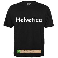 Helvetica - Herren T-Shirt für Geeks mit Spruch Motiv aus Bio-Baumwolle Kurzarm Rundhals Ausschnitt, Größe XXL von getDigital