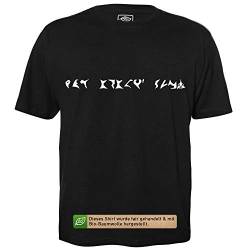 Klingonisch Deine Mutter - Herren T-Shirt für Geeks mit Spruch Motiv aus Bio-Baumwolle Kurzarm Rundhals Ausschnitt, Größe XL von getDigital