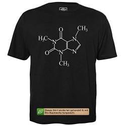 Koffein Molekül - Herren T-Shirt für Geeks mit Spruch Motiv aus Bio-Baumwolle Kurzarm Rundhals Ausschnitt, Größe L von getDigital