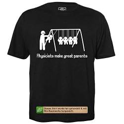 Physiker sind tolle Eltern - Herren T-Shirt für Geeks mit Spruch Motiv aus Bio-Baumwolle Kurzarm Rundhals Ausschnitt, Größe XL von getDigital