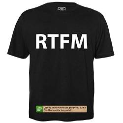 RTFM - Herren T-Shirt für Geeks mit Spruch Motiv aus Bio-Baumwolle Kurzarm Rundhals Ausschnitt, Größe 4XL von getDigital