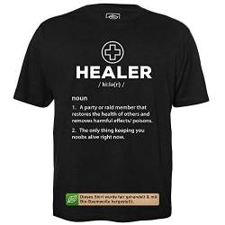 Rollenspiel Charakter Healer - Herren T-Shirt für Geeks mit Spruch Motiv aus Bio-Baumwolle Kurzarm Rundhals Ausschnitt, Größe 4XL von getDigital