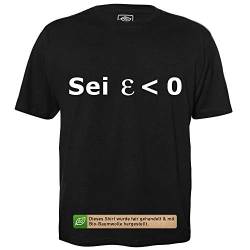 Sei Epsilon Kleiner Null - Herren T-Shirt für Geeks mit Spruch Motiv aus Bio-Baumwolle Kurzarm Rundhals Ausschnitt, Größe L von getDigital