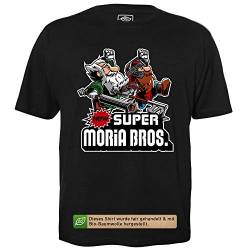 Super Moria Bros. - Herren T-Shirt für Geeks mit Spruch Motiv aus Bio-Baumwolle Kurzarm Rundhals Ausschnitt, Größe XXL von getDigital