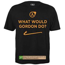What Would Gordon Do - Herren T-Shirt für Geeks mit Spruch Motiv aus Bio-Baumwolle Kurzarm Rundhals Ausschnitt, Größe 3XL von getDigital