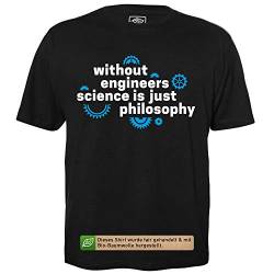 Without Engineers - Herren T-Shirt für Geeks mit Spruch Motiv aus Bio-Baumwolle Kurzarm Rundhals Ausschnitt, Größe XL von getDigital