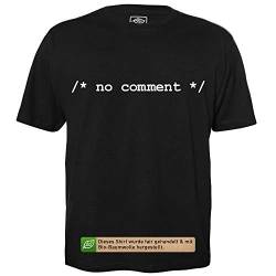 /* no Comment */ - Herren T-Shirt für Geeks mit Spruch Motiv aus Bio-Baumwolle Kurzarm Rundhals Ausschnitt, Größe L von getDigital