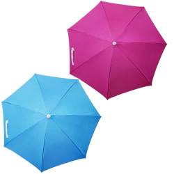 2 Packung Faltbarer Kopf Regenschirmhüte 27 Leichte Hesse wasserdichte Regenschirmhüte mit elastischen Gurten UV und Regenfisch, blau Roserot von ggtuyt