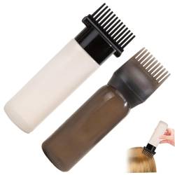 2pcs Wurzelkamm -Applikatorflasche mit Pinsel, 6 ＆ 4 Unze Haaröl -Applikator, nachfüllbare Ölflaschen für Haar von ggtuyt