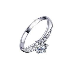 ggtuyt Damen Silber Ring rund simulierte Diamond -Finger -Ring -Verlobungsring für Frauen Ring von ggtuyt