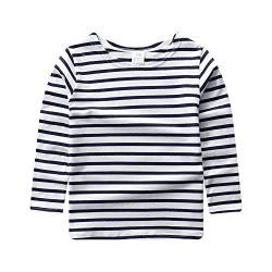 ggudd Jungen Gestreift Lange Ärmel T-Shirt Dehnbare Kleidung für 2-7 Jahre (Marineblau,5-6 Jahre) von ggudd