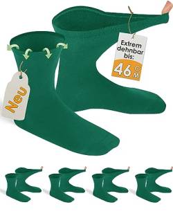 gigando 4 Paar extra weite Diabetiker-Socken, stark dehnbar ohne Gummi-Bund für keinen Abdruck am Bein, grün, 35-38 von gigando