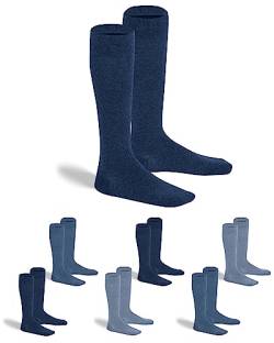 gigando 6 Paar hochwertige Baumwoll Kniestrümpfe für Damen & Herren, weich, elastisch und atmungsaktiv, jeans, 39-42 von gigando