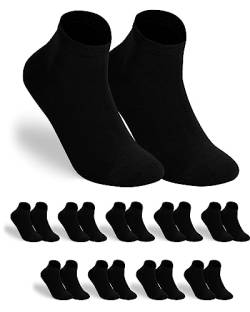 gigando 9 Paar Baumwoll Premium Quarter Socken für Damen & Herren, kurz, weich, elastisch und atmungsaktiv, schwarz, 43-46 von gigando