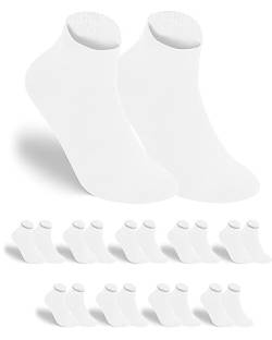 gigando 9 Paar Baumwoll Premium Quarter Socken für Damen & Herren, kurz, weich, elastisch und atmungsaktiv, weiß, 39-42 von gigando