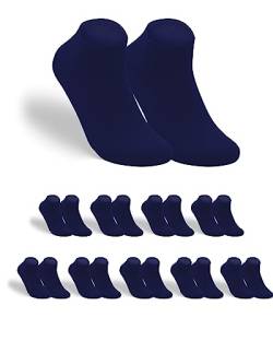 gigando 9 Paar Baumwoll Premium Sneaker Socken für Damen & Herren, weich, elastisch und atmungsaktiv, marineblau, 50-52 von gigando