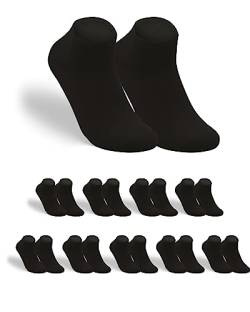 gigando 9 Paar Baumwoll Premium Sneaker Socken für Damen & Herren, weich, elastisch und atmungsaktiv, schwarz, 35-38 von gigando