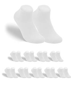gigando 9 Paar Baumwoll Premium Sneaker Socken für Damen & Herren, weich, elastisch und atmungsaktiv, weiß, 50-52 von gigando