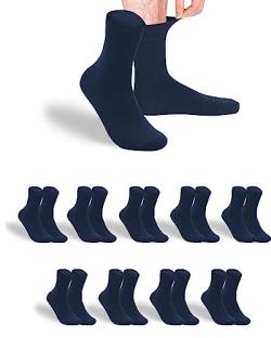 gigando 9 Paar Baumwoll Socken mit Komfortbund für Damen & Herren, weich, elastisch und atmungsaktiv, marine, 43-46 von gigando