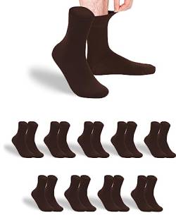 gigando 9 Paar Baumwoll Socken mit Komfortbund für Damen & Herren, weich, elastisch und atmungsaktiv, mocca braun, 39-42 von gigando