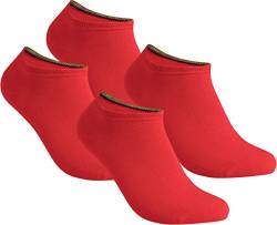 gigando | Damen und Herren | Qualitäts Sneaker Socken | 4 Paar | modisch und universell | bunte kurze Strümpfe | rot | 35-38 von gigando