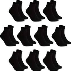 gigando – Kurze Quarter Socken Herren schwarz Baumwolle 10 Paar im Vorteilspack, atmungsaktive Kurzsocken für Alltag, Sport und Freizeit, ohne Naht, 39-42 von gigando